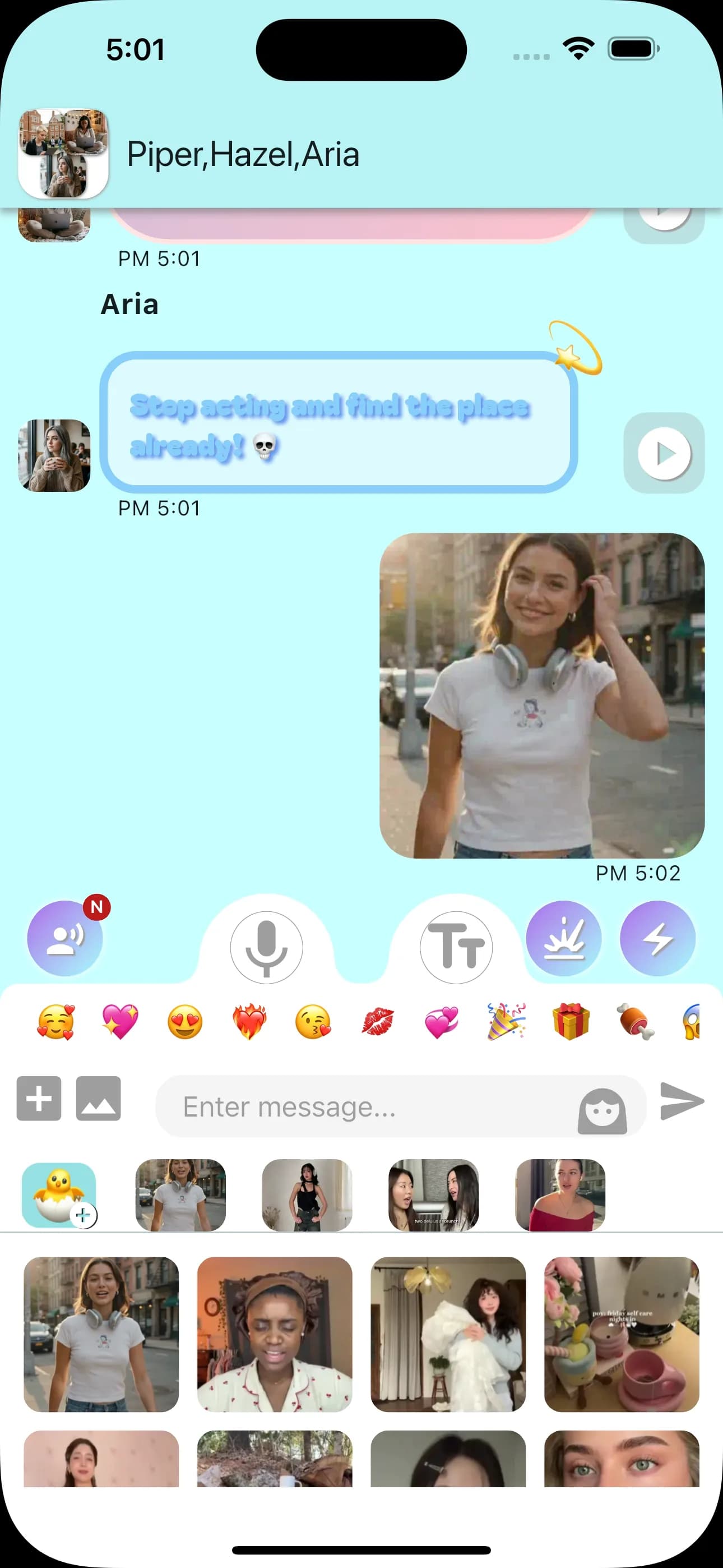 Flexeam MemeTalk app screen