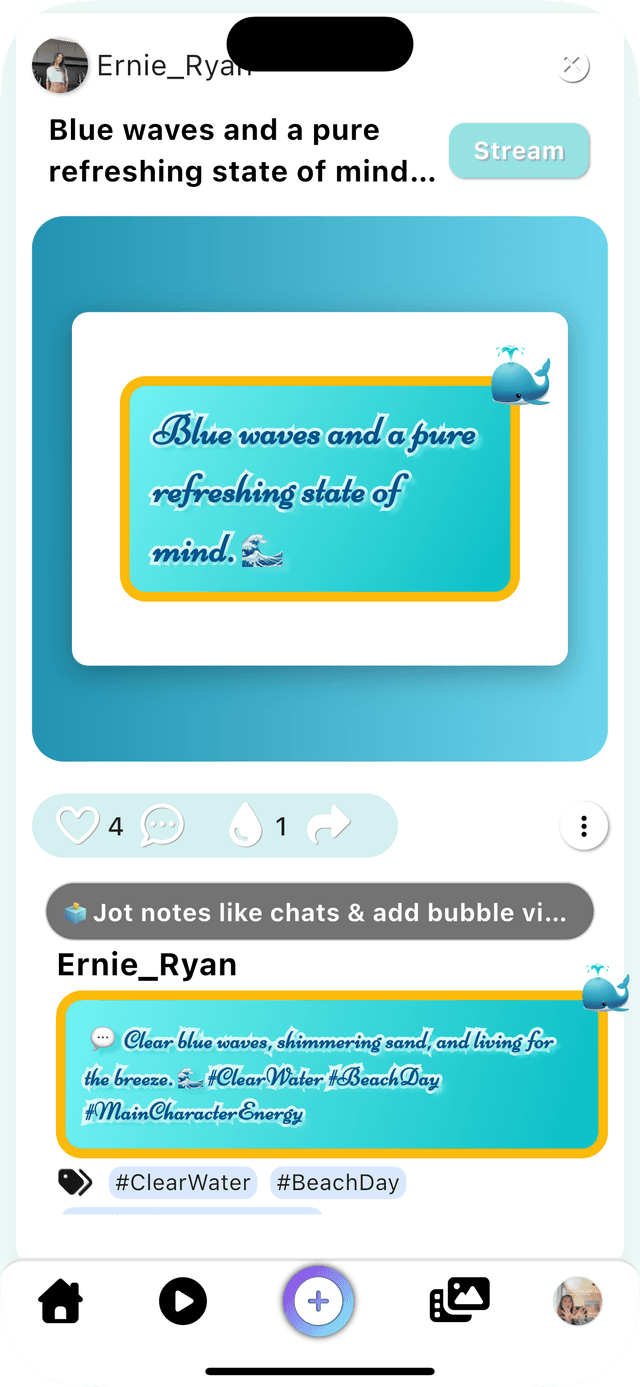 Bubry feed — stream bubble skins